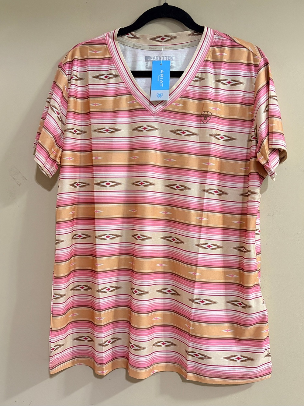 Ariat Tek Laguna V-Neck Aztec Design Pink Paradise Serape XL